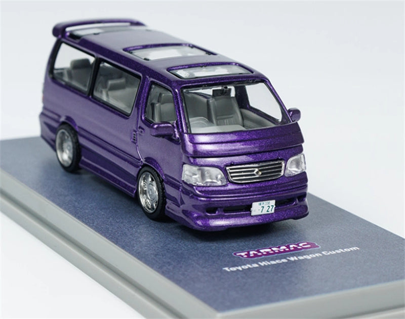 Tarmac Works Toyota Hiace Wagon Custom Purple 1:64 Car Pre-built Model view5