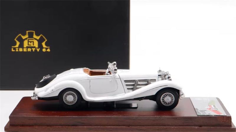 Liberty 64 Mercedes Benz 500K Classic Vintage Car White - without top cover 1:64 Car Pre-built Airliner Model Display view3