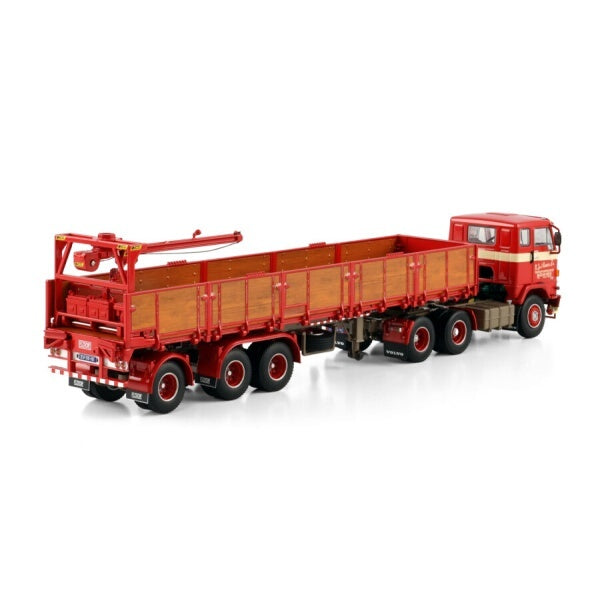 1:50 VOLVO FA. J.V.'T KRUIS & ZN. F88 6X2 BRICK TRAILER 3 AXLE WSI  Red Diecast Model