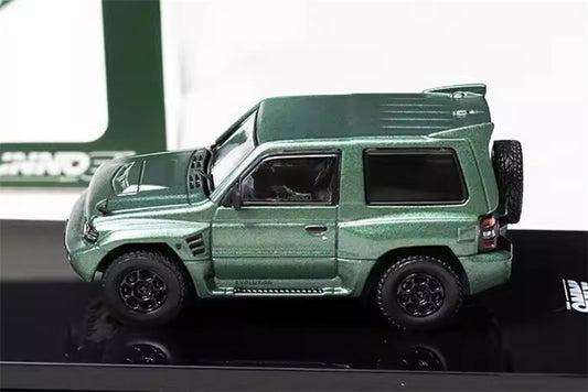 INNO64 Mitsubishi Pajero EVOLUTION Spare Tire Edition Green 1:64 car Pre-built Model view2