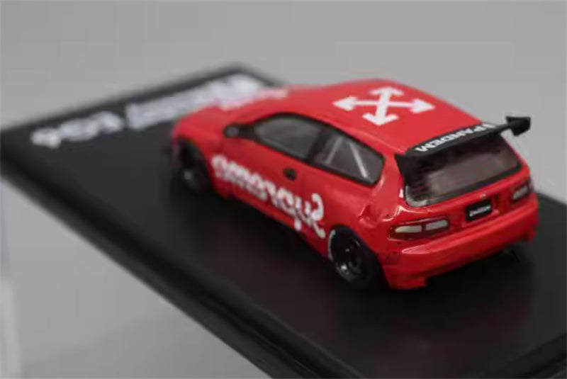 Fuji Honda Civic EG6 Rocket Bunny Red Sup 1:64 Car Pre-built Model view2