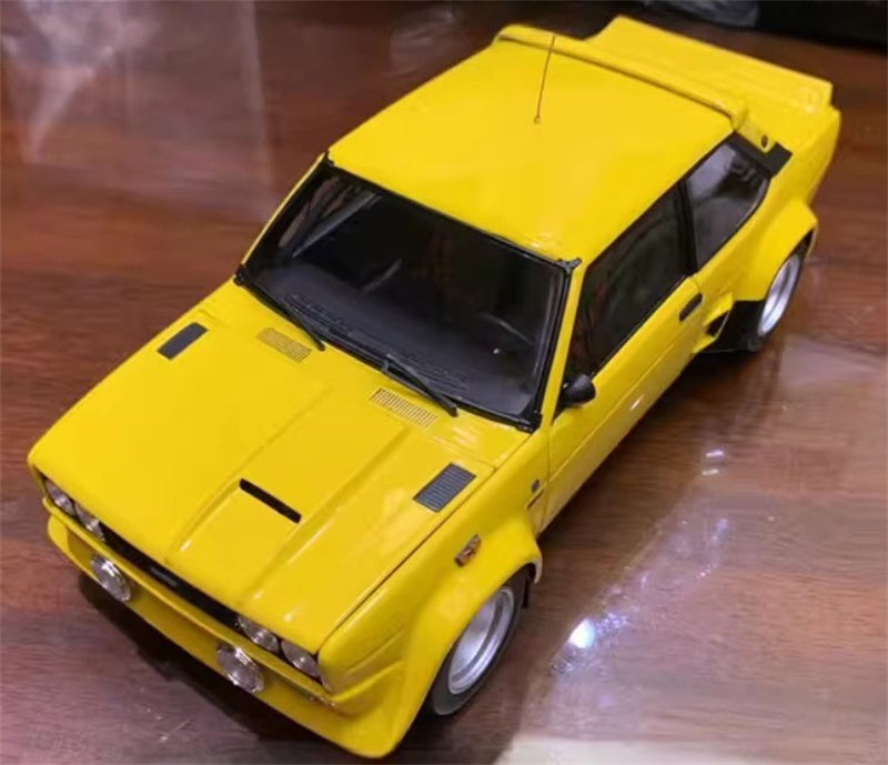 Kyosho Fiat 131 Abarth Wide tire yellow 1:18 Car Pre-built Model view3