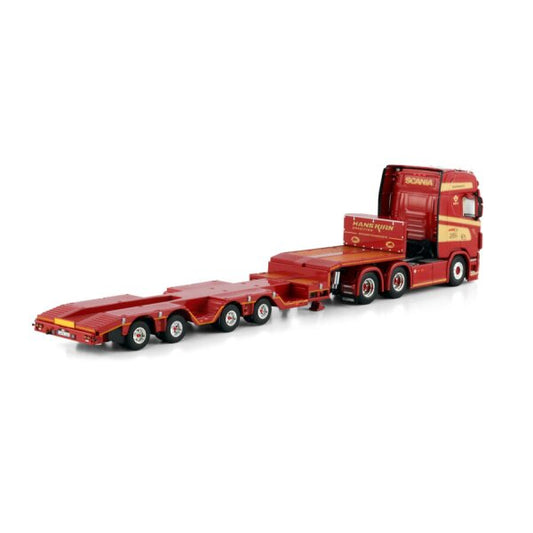 1:50 SCANIA HANS KIRN GMBH S CS20H 6X4 SEMI LOW LOADER 4 AXLE WSI Red Diecast Model