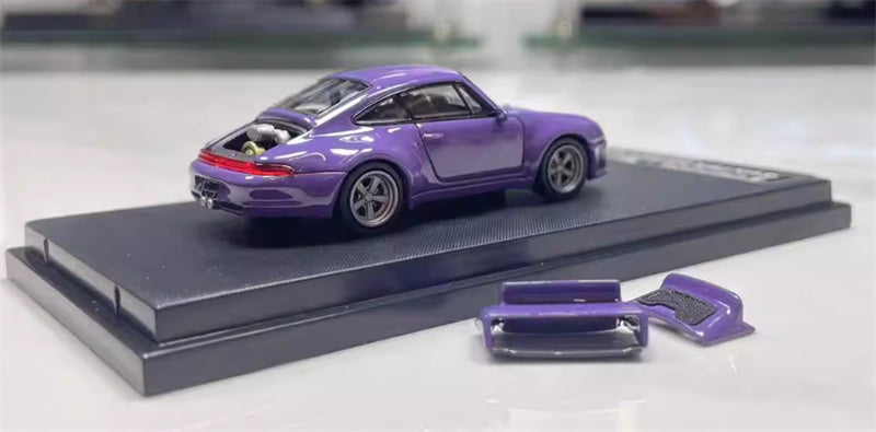 SW Porsche Gunther Werks 993 Dark Night Purple Hardtop Limited Edition 499PCS ONLY 1:64 car Pre-built Model view2