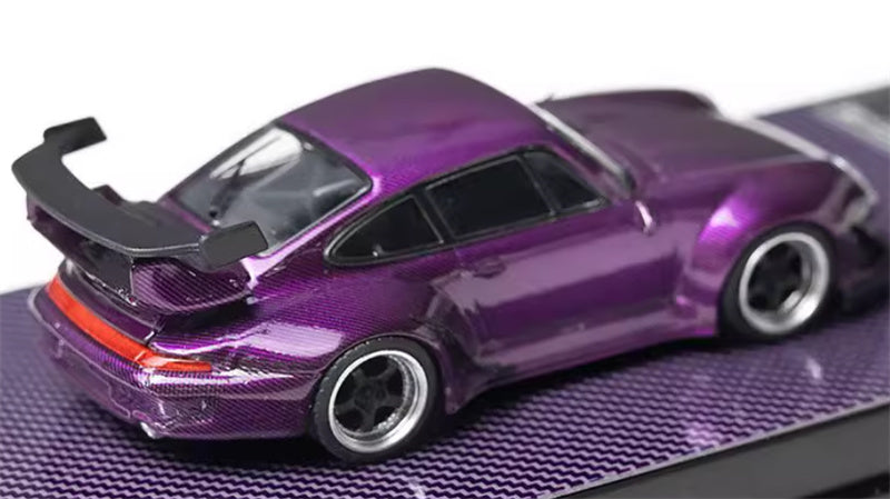 FLAME Porsche RWB 993 All Carbon Purple Limited Edition 499PCS ONLY 1:64 Car Pre-built Model view4