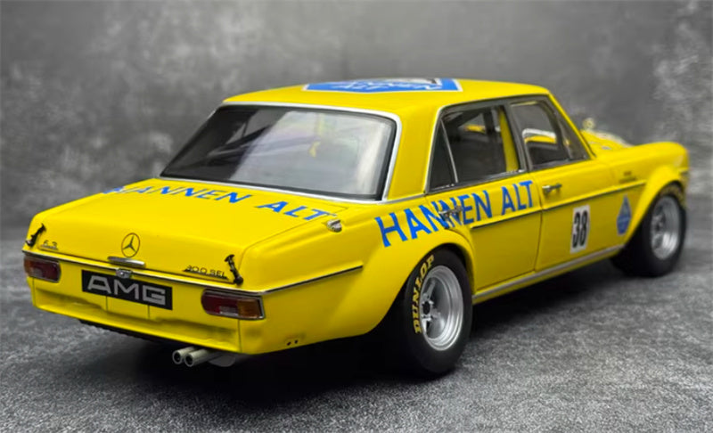 1:18 Mercedes Benz AMG 300SEL 6.8 24-hour Spa 1971 Yellow  MINICHAMPS #38 DIECAST Car Model