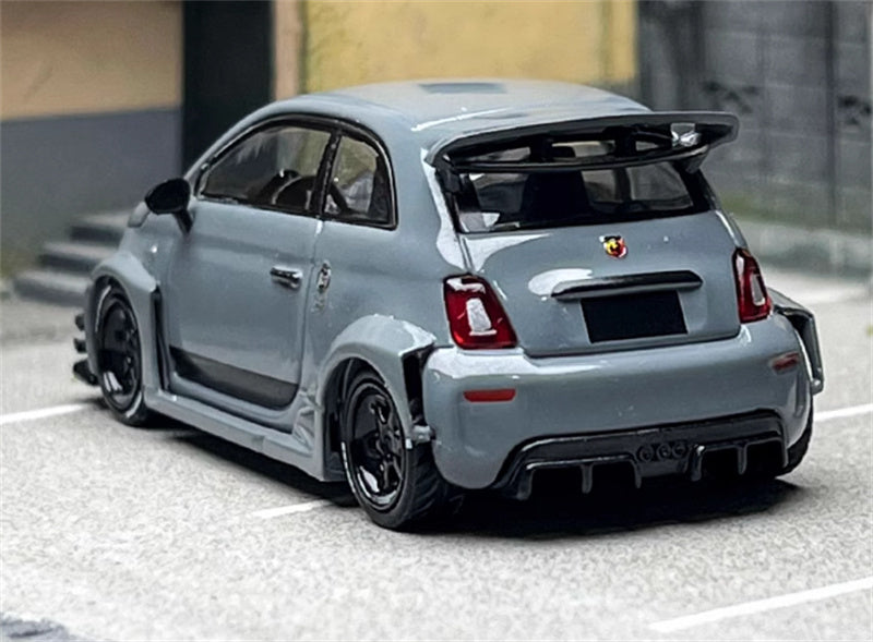 MINIGT Fiat Abarth 595 LB-WORKS x Abas Works Grey 1:64 Car Pre-built Model view2