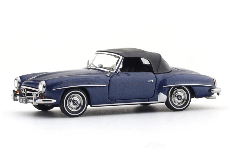 GFCC Mercedes Benz 190SL Convertible Luxury Classic Car Blue 1957 Soft top 1:64 car Pre-built Model view4