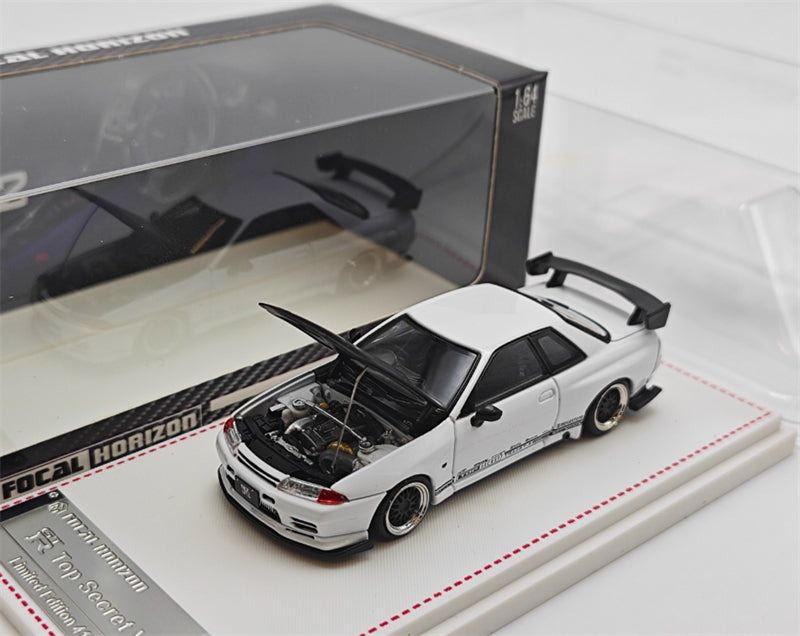 Focal Horizon Nissan Skyline GT-R R32 White Black Cover Limited Edition 699PCS ONLY 1:64 Car Pre-built Model view8