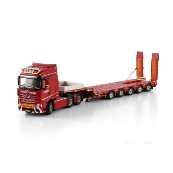 1:50 MERCEDES BENZ NOOTEBOOM RED LINE ACTROS MP5 6X4 MANOOVR 5 AXLE WSI Red Diecast Model