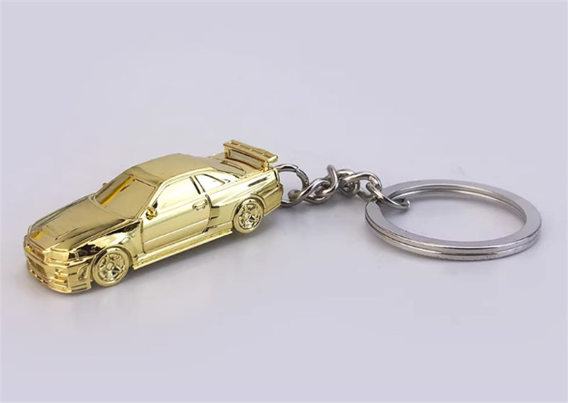 1:87 Nissan GTR34  gold plating  SEEKER  DIECAST Keychain Model