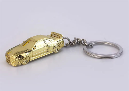 1:87 Nissan GTR34  gold plating  SEEKER  DIECAST Keychain Model