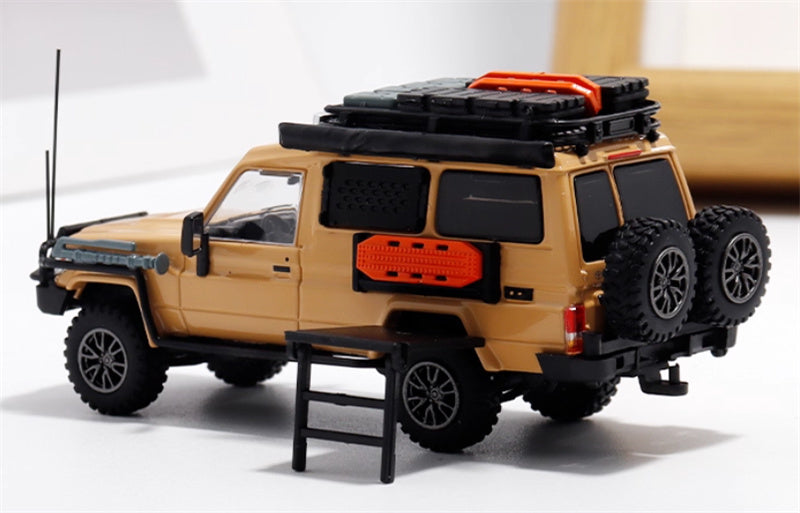 Autobots Models Toyota Land Cruiser LC78 J70 Off road modified version of personnel carrier desert color Limited Edition 499PCS ONLY 1:64 Truck Pre-built Model view2
