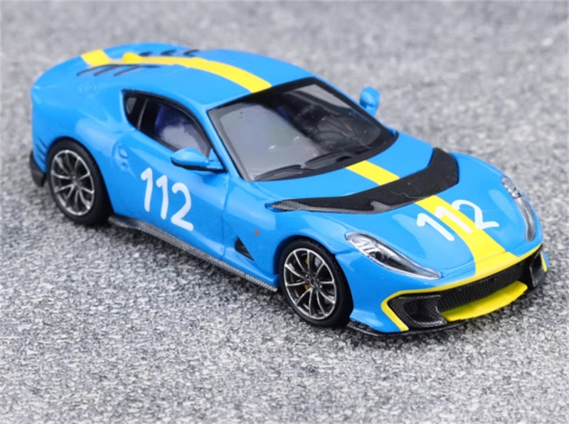 TOC Ferrari FE812C Coupe Sports FRENCH RACING BLUE #112 1:64 Car Pre-built Model