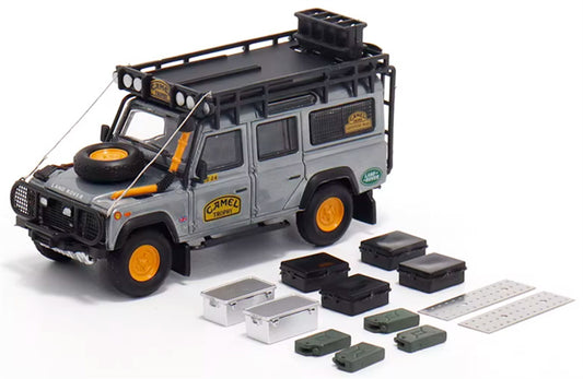 Master Land Rover Defender 110 Camel TROPHY clear varnish version 1:64 Car Pre-built Airliner Model Display view1