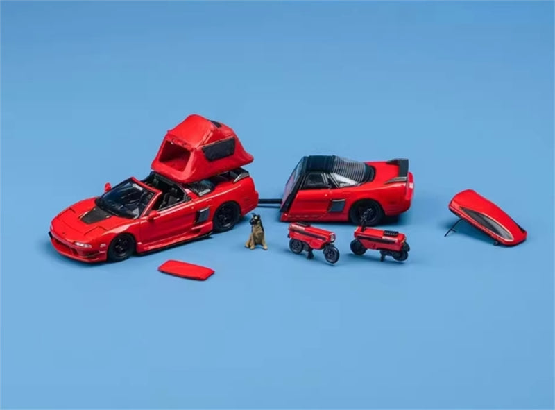 1:64 Honda Acura NSXTRA Light Foldable w/ Trailer Limited Edition 499pcs ONLY  Red Finclassically DIECAST Model