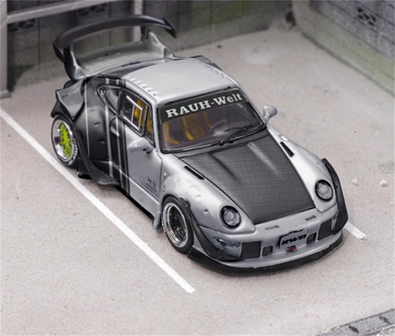 Star Model Porsche RWB 993 GT Tail Wing Edition w/ Figure (Accessories package+jack) 1:64 Car Pre-built Model view1