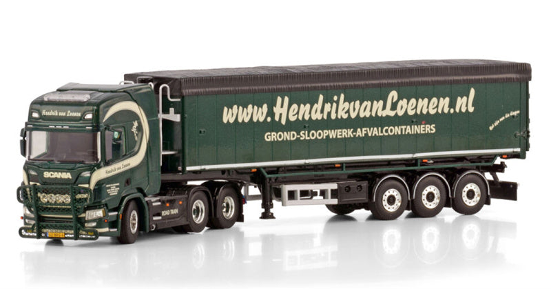 WSI SCANIA R HIGHLINE CR20H 6X2 TAG AXLE TIPPER VOLUME TRAILER - 3 AXLE Hendrik van Loenen 1:50 Model