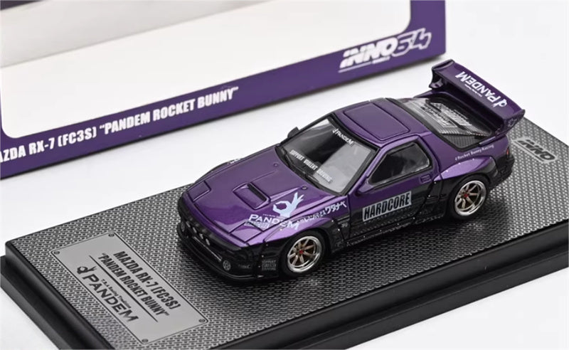 INNO64 Mazda RX7 (FC3S) PANDEM ROCKET BUNNY Purple 1:64 car Pre-built Model view1
