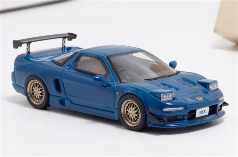 Fuji Honda NSX first generation NA1 standing lamp version navy blue copper wheel 1:64 Car Pre-built Model view4