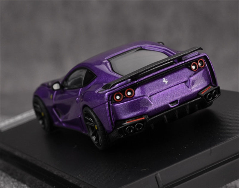 Little Toys x SH Ferrari 812 N-Largo V12 Supercar Novitec Modified Edition Limited Edition 299PCS ONLY Purple 1:64 Car Pre-built Model view9