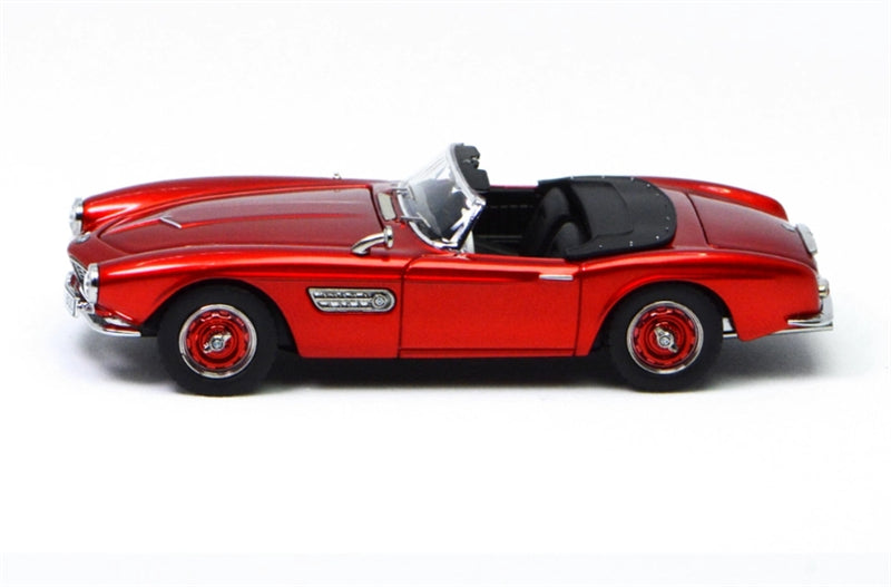 GFCC BMW 507 Roadster Retro Car 1957 Metallic Red Convertible hardtop 1:64 car Pre-built Model view3