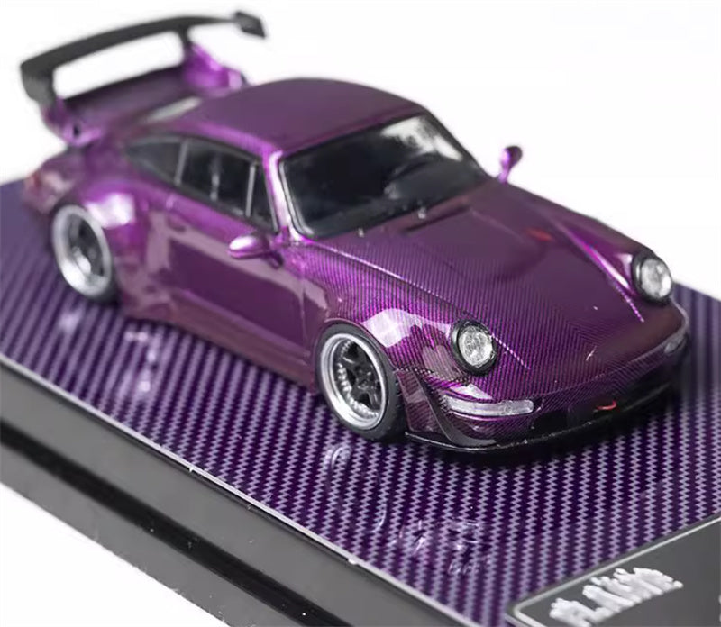 FLAME Porsche RWB 964 All Carbon Purple Limited Edition 499PCS ONLY 1:64 Car Pre-built Model view5
