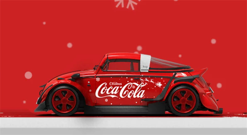 1:64 Volkswagen Beetle Christmas Co COOL.CAR w/ figure DIECAST Civil Car Model