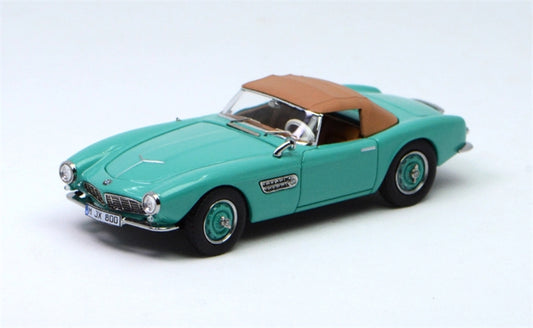 GFCC BMW 507 Roadster Retro Car 1957 Light Green Convertible Softtop 1:64 car Pre-built Model view1