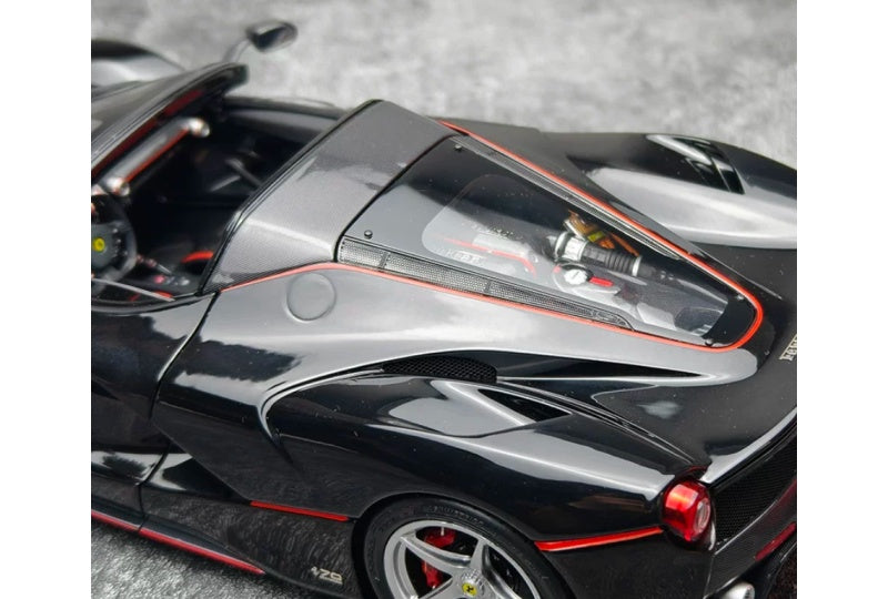 1:18 Ferrari LaFerrari  Black w/ red stripes- Silver Wheel BBR MODELS convertible version DIECAST Model
