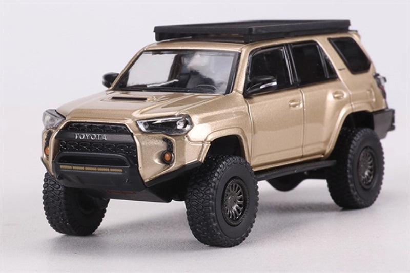 GCD Toyota 4Runner TRD PRO Overland SUV Modified Version Champagne w/ 18 Parts LHD 1:64 Car Pre-built Model view1