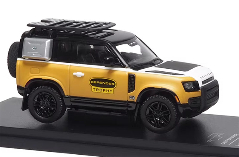 Almost Real Land Rover Defender 90 Trophy Edition wagon Yellow 1:64 Car Pre-built Airliner Model Display view8