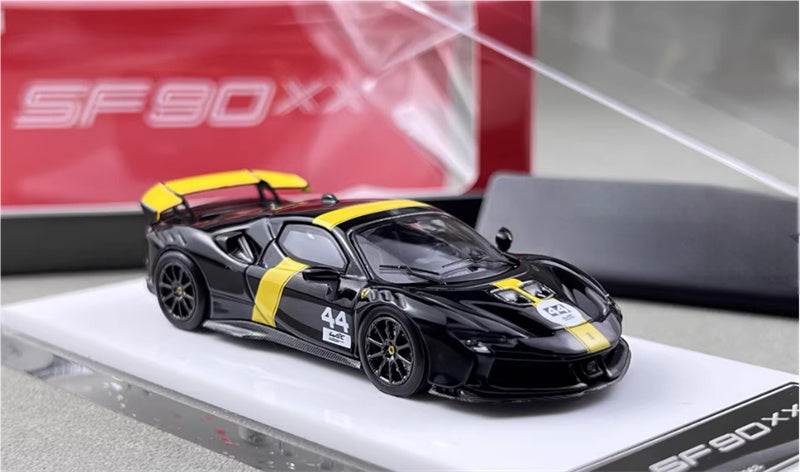 DMH Ferrari SF90 XX Spider Prancing Horse supercar Black 44 # - Hardtop Limited Edition 999PCS ONLY 1:64 Car Pre-built Airliner Model Display view5