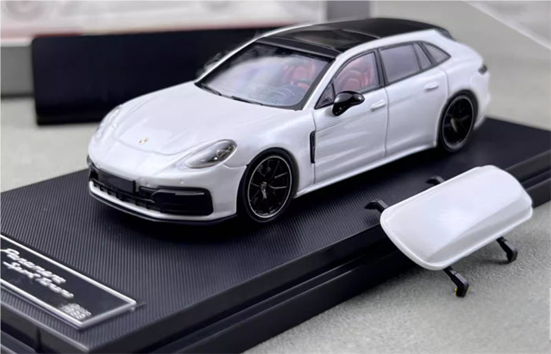 Rhino Model Porsche Panamera Hunting Edition Limited Edition 699PCS ONLY Pearlescent White - Comes with luggage 1:64 Car Pre-built Model view1