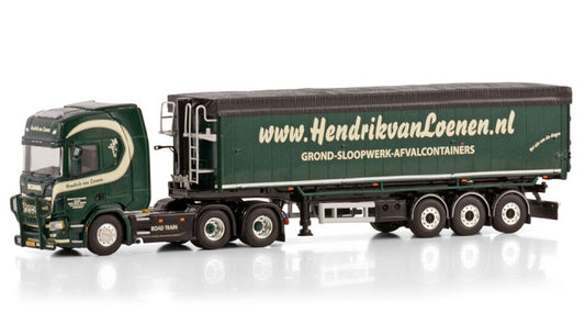 WSI  SCANIA R HIGHLINE CR20H 6X2 TAG AXLE TIPPER VOLUME TRAILER - 3 AXLE Hendrik van Loenen 1:50 DIECAST Truck Lorry