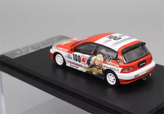 SW Honda Civic EG6 V2 White Wheel Limited Edition 499PCS ONLY 1:64 Car Pre-built Model view2