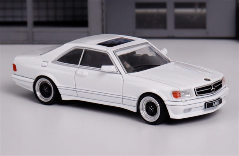 Rhino Model Mercedes Benz S-Class 560 SEC AMG W126 White 1:64 Car Pre-built Model view6