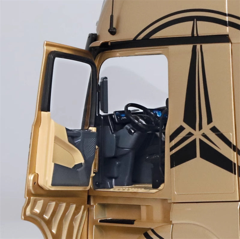 NZG Mercedes Benz Actros Lohr Champagne gold Benz logo + double-layer trailer KIT 1:18 DIECAST Truck Lorry