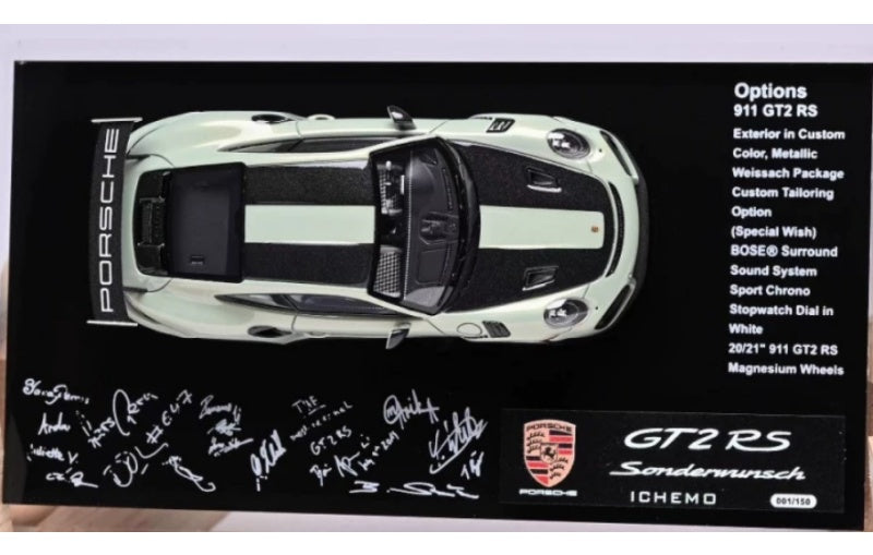 1:64 Porsche 911 GT2RS DMH Shanghai Expo Limited Edition 150PCS ONLY Bamboo Color Resin Model view6