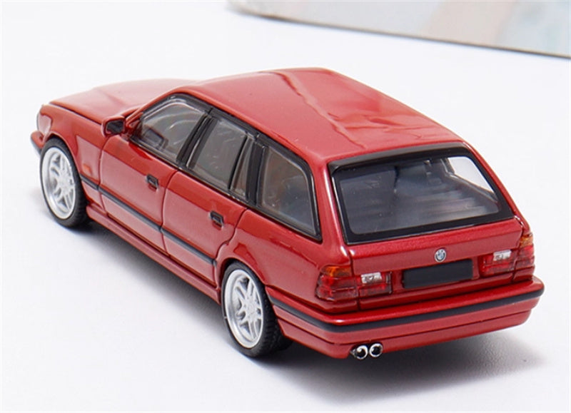 Mortal BMW E34 TOURING 5 Series Rose Red Regular Edition Limited Edition 799PCS ONLY 1:64 Car Pre-built Model view2