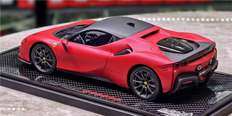BBR MODELS Ferrari SF90 Stradale Pack Fiorano Rosso F1-75 Matte Red Carbon fiber base Limited Edition 18PCS ONLY 1:18 Car Pre-built Model view5