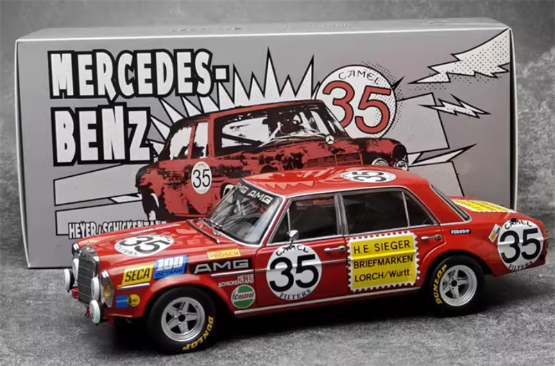 1:18 Mercedes Benz AMG 300SEL 6.8 24h Spa 1971 Porco Rosso  MINICHAMPS #35 DIECAST Car Model