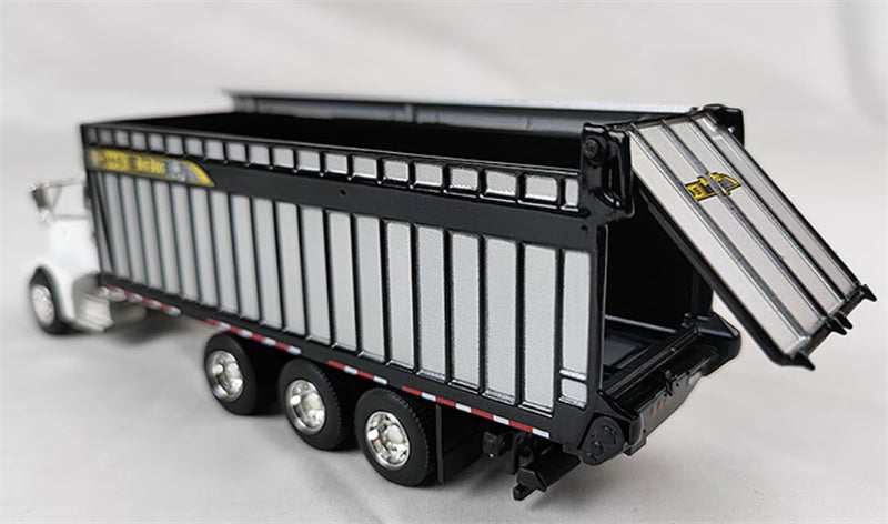 SpecCast Helle Farm Equipment H&S Big Dog age Box on White Peterbilt 385 1:64 Truck Pre-built Model