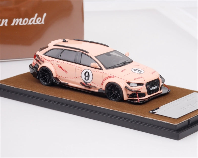 1:64 Audi RS6 Avant C7 wagon DTM Pink QIDIAN MODEL Resin Limited Edition 199pcs ONLY Model