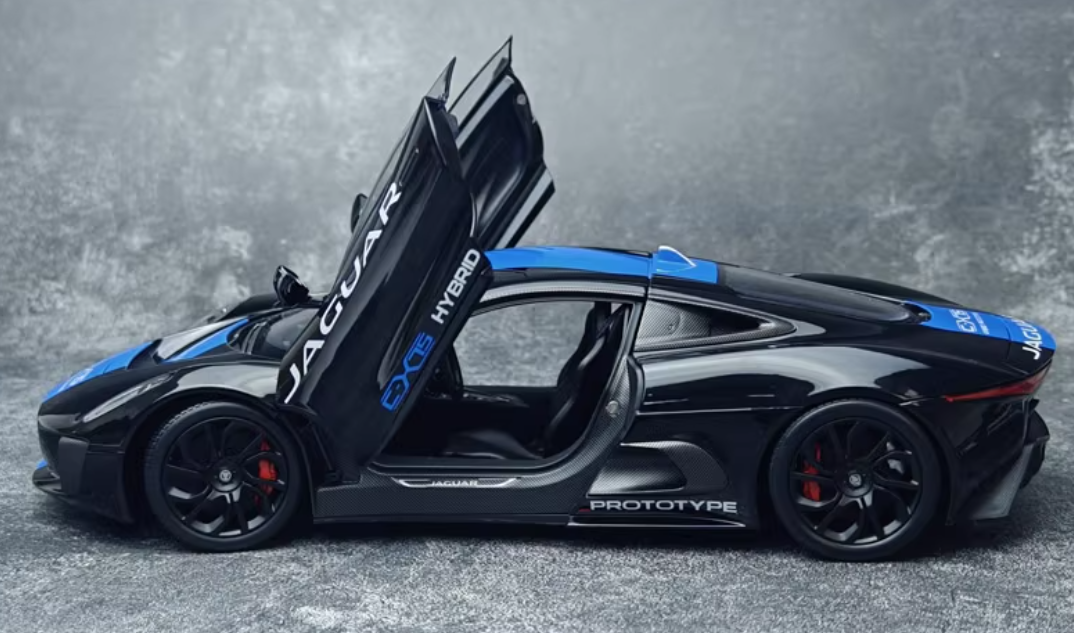 Almost Real Jaguar C-X75 2015 black blue decal Hybrid Prototype 1:18 Car Pre-built Model view11