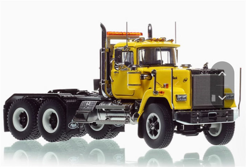 Heavy Haul Replicas Mack American Double Axle Truck Yellow/Black 1:50 Truck Pre-built Model