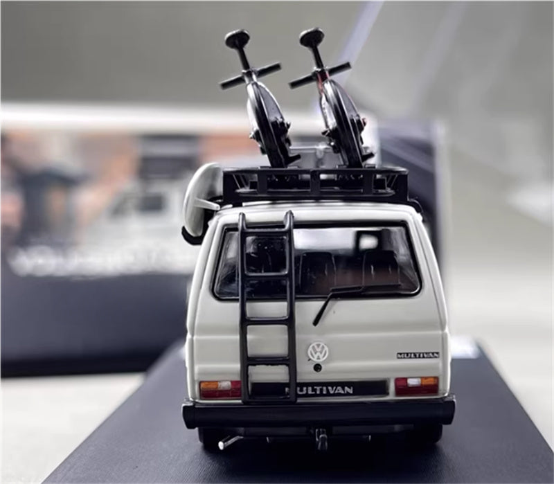 Mortal Model Volkswagen T3 Van BBS Low lying version White with Accessories 1:64 Car Pre-built Airliner Model Display view7