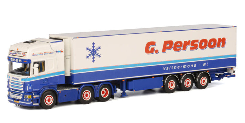 WSI SCANIA R5 TOPLINE 6X2 REEFER TRAILER G. Persoon 1:50 Truck Pre-built Model