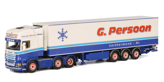 WSI SCANIA R5 TOPLINE 6X2 REEFER TRAILER G. Persoon 1:50 Truck Pre-built Model