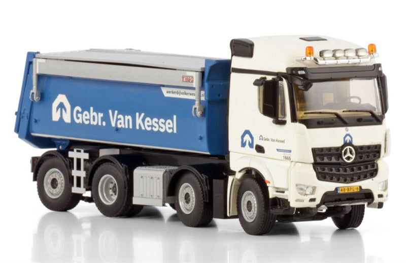 WSI AROCS MP4 2.300MM STREAM SPACE 8X2 TAG AXLE TIPPER TRUCK Gebr. van Kessel 1:50 Truck Pre-built Model